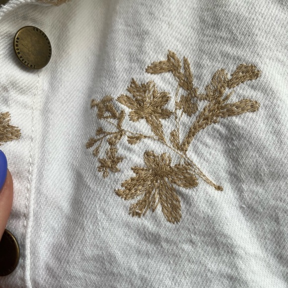 ZARA Embroidered Oversized Denim Jacket - Picture 6 of 10